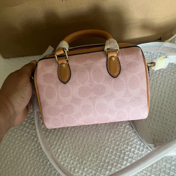 Coach MINI  Pink and Tan Satchel - Picture 4 of 5